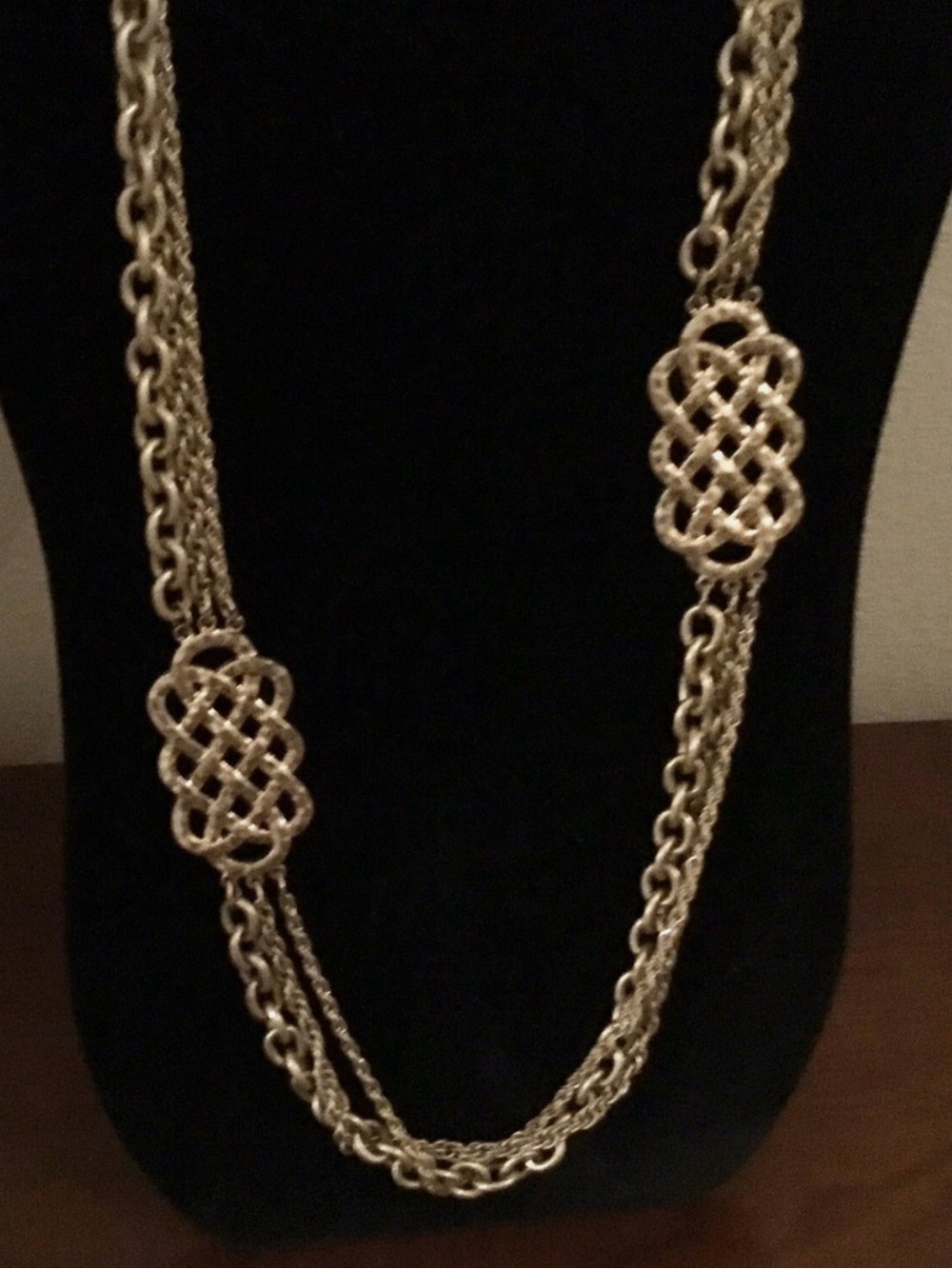 34” Lia Sophia Gold Tone Finish Multi Chain Necklace